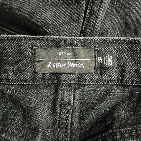 & Other Stories High Rise Straight Leg Jeans Black Size 29 - Picture 8 of 9